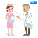 看護師に今後の手順を説明する医師