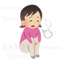 The girl who is giving a sigh